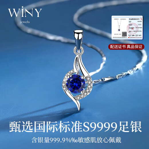The only (Winy) Yirenzhilian sterling silver necklace, women's pendant, Valentine's Day birthday gift for women, silver jewelry for girlfriend and wife