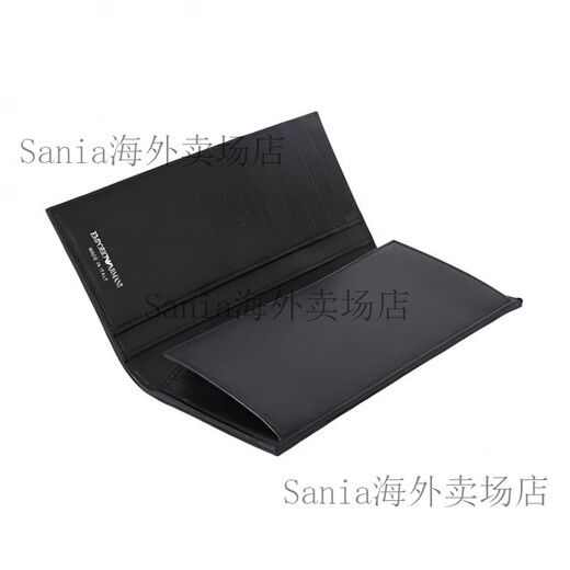 ARMANI (ARMANI) Emporio Eagle Logo Full Print Folding Long Leder Card Wallet reguläre Männer schwarz schwarz