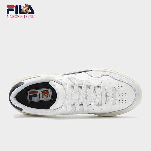 斐乐（FILA）【黄景瑜同款】男鞋小狐狸板鞋2025夏季新款方块鞋休闲鞋 雪白/雨雾灰-WN 42