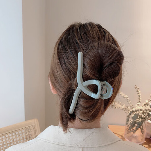 Demina Simple Large Cross Hair Clip Women's Ins Exquisite, Sweet, Versatile and Multiple Hair Capture Shark Clip Hair Accessories at the Back of the Head Black (11CM)