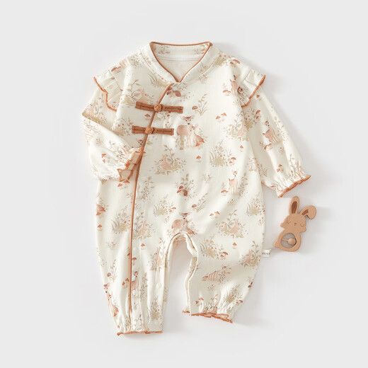 
All kinds of baby clothes spring type A baby girl full moon suit baby clip silk warm newborn bag 16813 National Trend Deer 20-27 66cm 2-5 months
