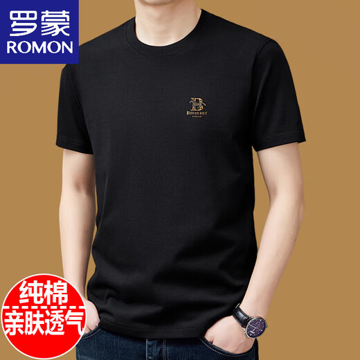 Romon Pure Cotton Camiseta de manga corta para hombres Summer redondeo 2025 Camiseta nueva suelta Fashion Mhode Mhode Mhode T Military Green 9929 L 170 sugiere 120jin [Jin equivale a 0.5 kg] -140Jin [Jin equivale a 0.5 kg]