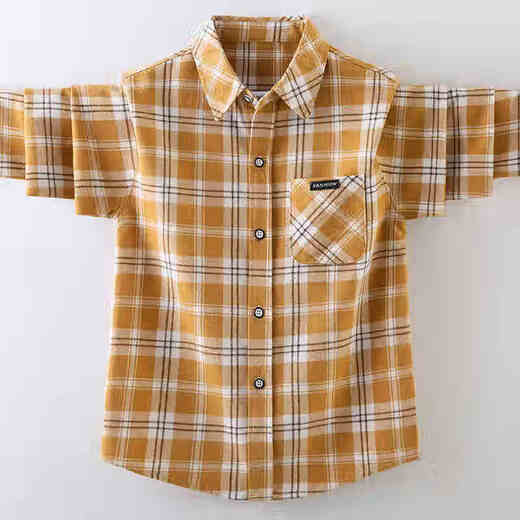 Arctic velvet children's clothing, boys' shirts, spring thin coats, children's shirts, long-sleeved plaid shirts, boys' tops, HPG-8501 plaid shirt - blue, size 170 (recommended height is about 160cm)