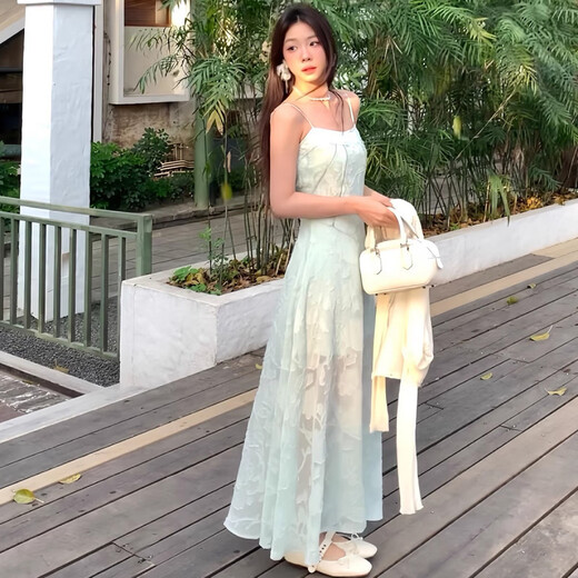 何健弓法式薄荷绿常规裙连衣裙夏季新款收腰中长裙
收藏 白色*753 L 均码