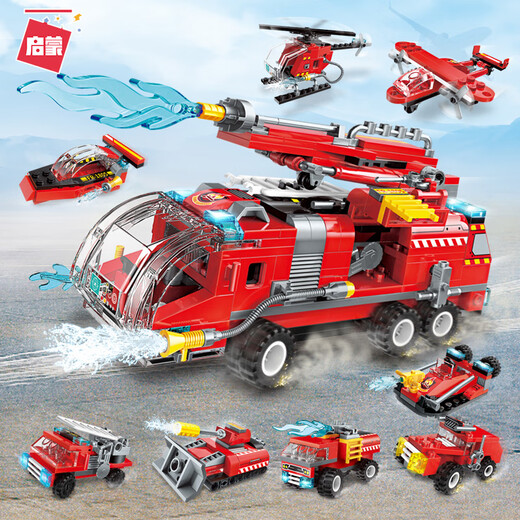 Qichun Fire Protection Series Building Block Car Assembly Small Particle Toy CAR Niños de 6-12 años Regalo 1805 12026/Lieyan Pioneer 4 Box Set Set Box