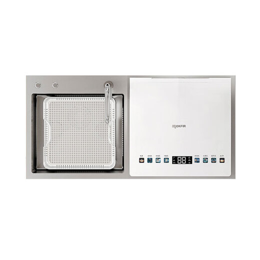 Merkfield crushed residue sink dishwasher household embedded countertop stainless steel inner cavity ultrasonic cleaning tableware high temperature steam washing hot air drying white double tank stainless steel inner cavity + crushed residue + ultrasonic (right)