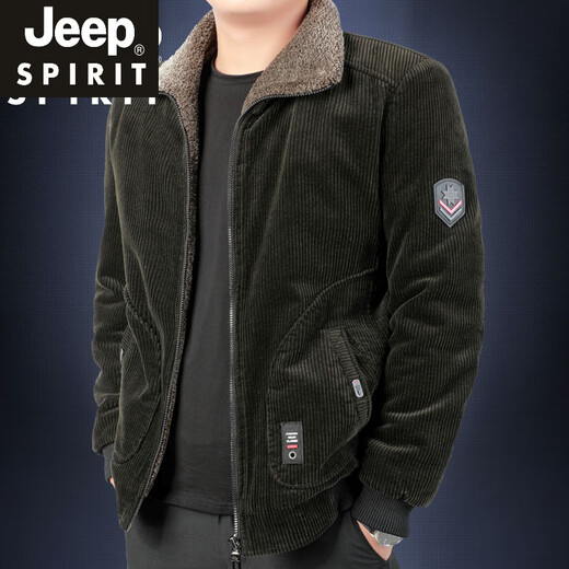Jeep Spirit Lapel Jacke für Männer reine Baumwollcordwäsche -Baumwolljacke für Männer Herbst und Winter Lose verdickte Baumwolljacke für Männer Winterjacke für Männer neue Produkte 6630 gelb m -110jin [Jin gleich 0,5 kg]