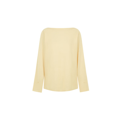 
MeiYANG (MEIYANG) light yarn knitted long sleeves, three acetate tensile squids_anti-wrinkle-free-iron one-length shirt yellow M