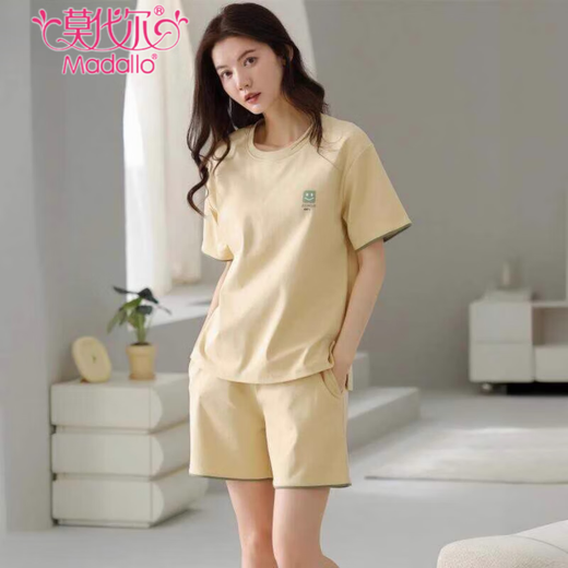 
Modal pajamas women's new summer pure cotton shorts shorts simple casual cotton thin style for outdoor wear. Z9855 M Recommended 80-100Jin [Jin equals 0.5 kg]