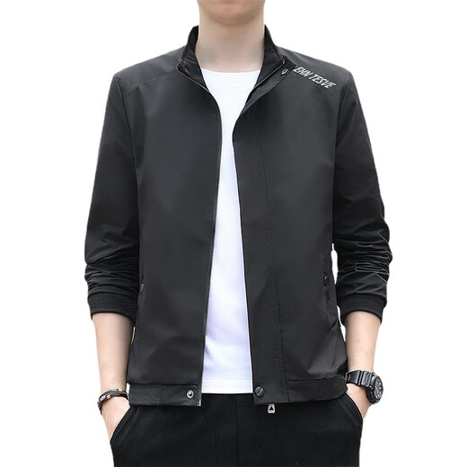 GTYUWVG spring and autumn men's thin coat men 2023 new stand-up collar jacket trendy and versatile casual windbreaker jacket men 686 [Bean green] L [Suggested 95-110Jin [Jin equals about 0.5 kg]]
