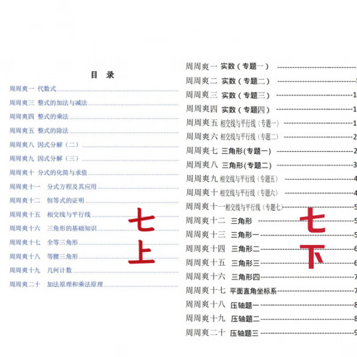 上海中考新版《华育中学数学理科竞赛班周周爽（学生版+答案）》678年级上下册 现货 华育中学数学理科竞赛班周周爽七年级下册