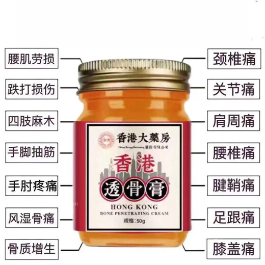Hong Kong Pharmacy Hong Kong Bone Translucent Paste Old Brand Lumbar Shoulder Neck Wrist Ankle Soothing Sore Massage Paste SN1477 1 Bottle