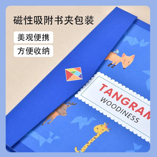 Dan Miqi Magnetic Tangram Classic Geométrique Géométrique Cognitive Wood Building Blocs Puzzle Puzzing Educational Toys