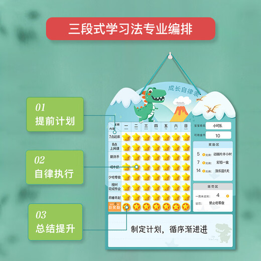 Kinderbelohnungspunkte Wall Kinderwachstum Selbstdisziplinierungstabelle Rekordtabelle Kinderpunkte Kartenaufkleber Grundschüler mit Software Gao Xiaolong Version (7 Sterne Münzen + 49 Sterne