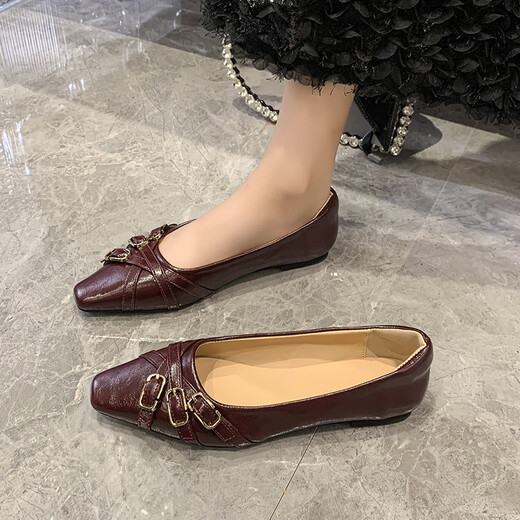 Mary man mouton peu profonde chaussures célibataires pour femmes Nouveau style de chaussures Doudou à la mode