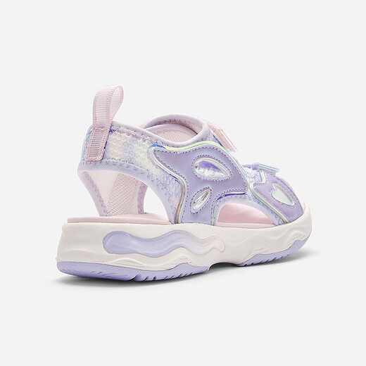 Balabala children's shoes children's sports sandals girls' shoes breathable mesh non-slip 2025 summer new outdoor trend floral purple tone 00307 35 (foot length 21.8-22.2/inner length 22.5)