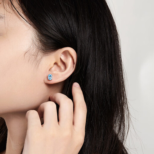 Hi Diamond S925 Silver Topaz Earrings for Women Simple Colorful Earrings Colorful Gemstone Earrings for Girlfriend Birthday Gift 2.7 Carat Topaz