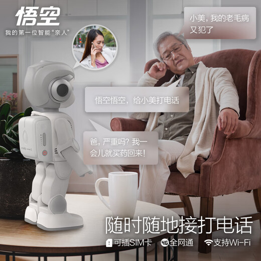 Ubly wukong Robot Intelligent Nanny Intelligence artificielle AI Programmation Dancing Learning Education Livre d'images Lire Early Education Companionhip Education's's Learning's Machine Machine de compagnie Cadre Gift Boad [100 Cours de programmation pour le package anti-Fall]