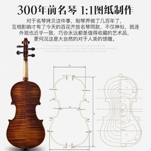 莱斯曼德成人儿童专业考级独奏演奏小提琴纯手工进口欧料小提琴M006A  4/4