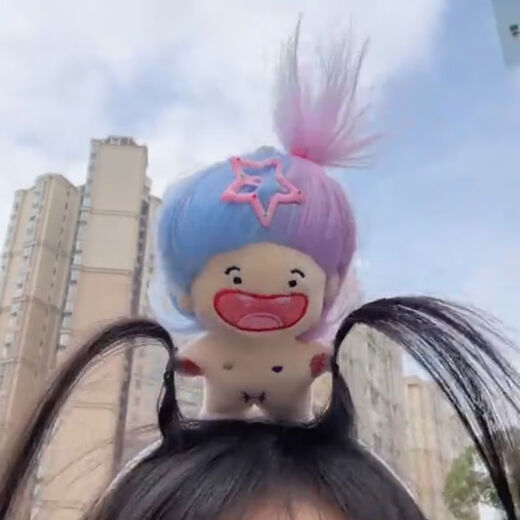 Oein funny hair hoop female hair hoop face wash funny hair clip female hair hoop cute funny headwear hair clip creative hair hoop purple and blue doll hair clip