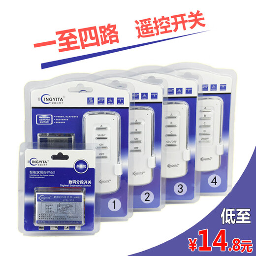 Digital segment switch two-way three-segment enhanced LED ceiling lamp controller chandelier three-way luxury model-2-way segment switch-without remote control