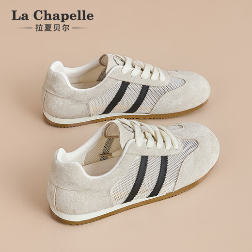 La Chapelle Frauenschuhe für Frauen Sommer dünnes Mesh vielseitig weicher alleiniger Trainingsschuhe für Frauen-6628-2 Beige 36