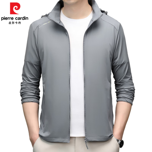 皮尔卡丹（pierre cardin）男士防晒衣可拆连帽户外休闲冰丝空调服夏季轻薄透气速干宽松外套 爆款3271同款 L