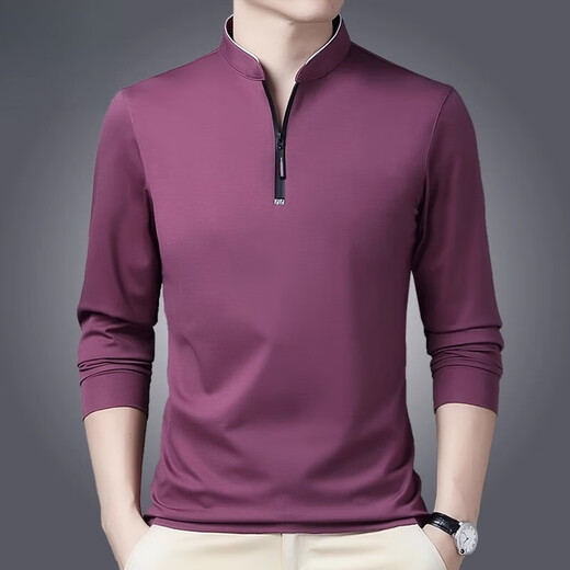 
Pierre cardin high-end brand summer ice silk T-shirt men's stand collar solid color semi-zipper Korean version middle-aged and young casual top polo. shirt P6625 dark blue pocket M 165 Recommended [95-115Jin [Jin equals 0.5 kg]]