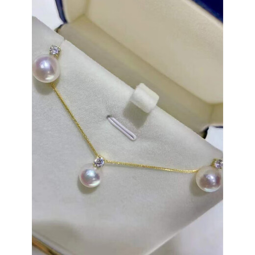 DR-FLVVS single pearl pendant without chain. Princess style pearl pendant with strong light comparable to akoya18K 18K white warm pink freshwater pearl without chain 9.6-10mm