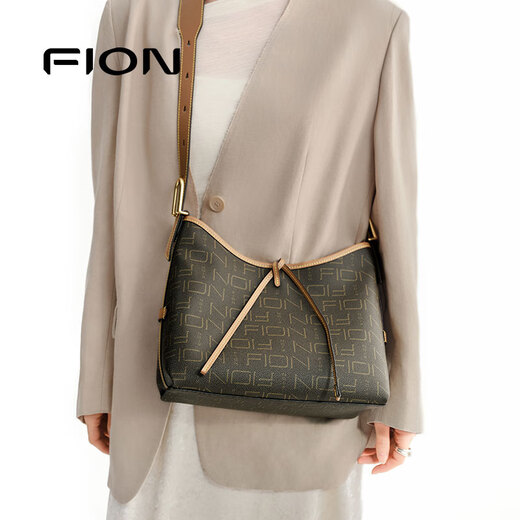FION Classic Printed Tote Bag Women's Shoulder Crossbody Bag Hobo Bag Large Capacity Handbag Birthday Gift Coffee/Tea Medium