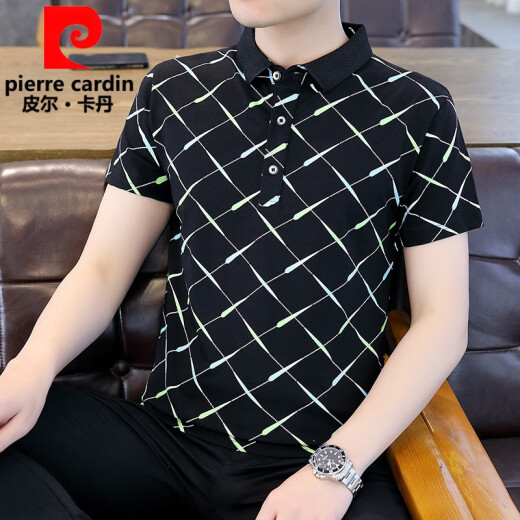 皮尔卡丹（pierre cardin）新款男士纯欲风polo.衫时尚韩版半袖青年印花棉质吸汗透气短袖t恤 9226卡其 3XL 150-160斤