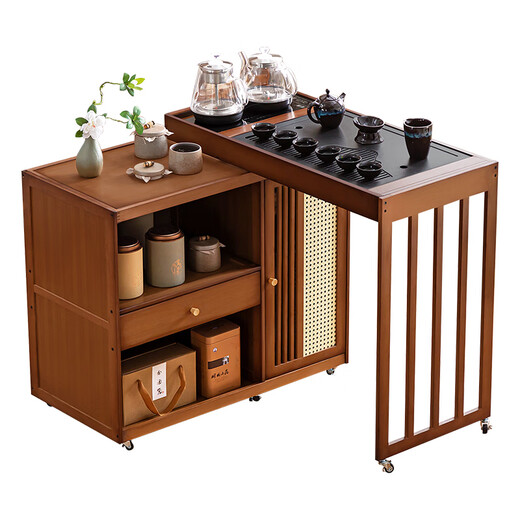 Trojan mobile tea table small tea table kettle all-in-one home balcony leisure living room coffee table tea table multi-function 80 long - black gold stone panel + anti-scald fully automatic electrical appliances