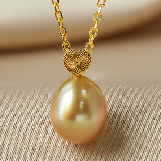 Queen of Pearl 18K gold 7-8mm seawater gold bead pendant heart-warming colorful car flower piece necklace for women birthday gift