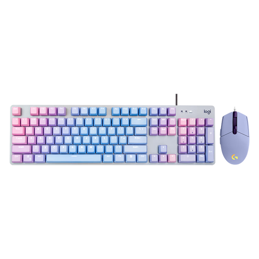 
Logitech K845 mechanical keyboard and mouse set G102 wired e-sports game keyboard and mouse keyboard PBT office desktop K845-Kulomie keycap + G102 second generation purple-+Logitech table pad TTC-red axis-[Game player selection] x No x official