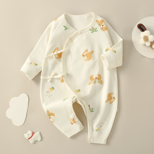 [Reine Baumwollkletterkleidung] Babykleidung Ein reines Baumwollbaby Jumpsuit 0-3 Monate alte Neugeborenen Basis Mantel M12013 Blaue Libelle 66 cm