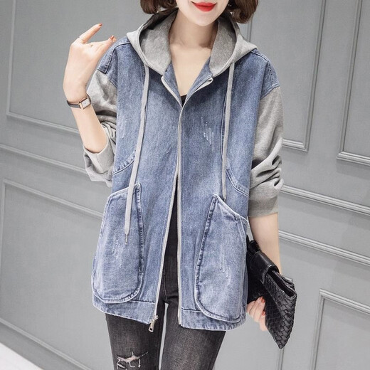 单南卫牛仔外套女春秋时尚2024春装新款韩版休闲短款小个子棒球服上衣服 9887款 M 100-112斤