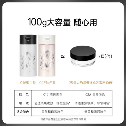 PRAMY silky honey powder black pepper loose powder setting powder long-lasting clear and natural makeup 100g large capacity 01# transparent style