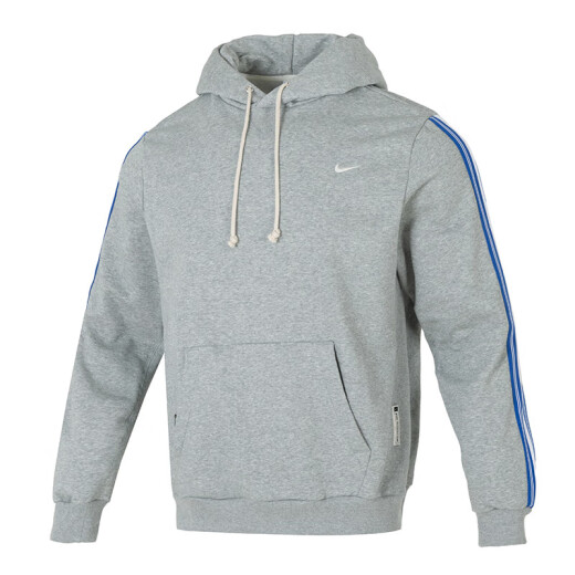 耐克（NIKE）卫衣男装外套夏季新款训练运动连帽防风休闲加绒套头衫HJ3882-010 HJ3882-063调色暗灰/淡象牙白 L