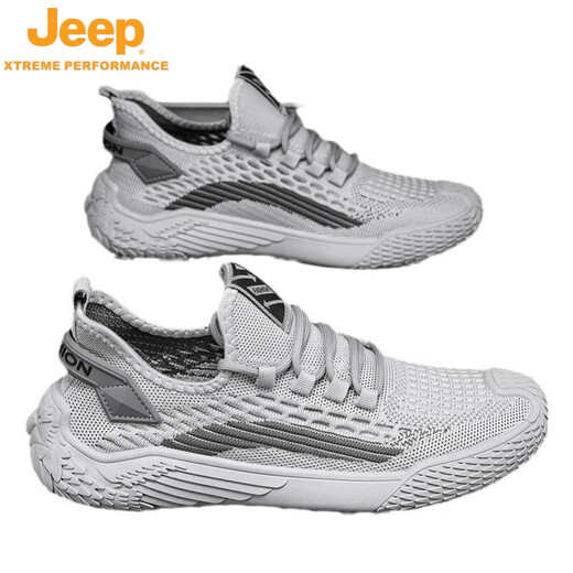 Jeep (Jeep) Chaussures masculines pour l'été respirant 2025 Nouvelles chaussures en maille mince volante pour hommes de travail à l'odeur sportive décontractée pour hommes