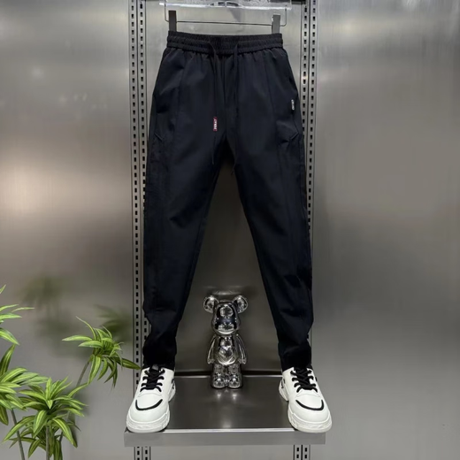 LISER小新严选服饰男士休闲裤2025春夏薄款束脚裤潮流修身百搭运动长裤 灰白色(6625) 29 (建议90-115斤)