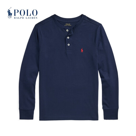 Polo Ralph Lauren Boys' Classic Cotton Jersey Henley RL43151 410-Dark Blue M
