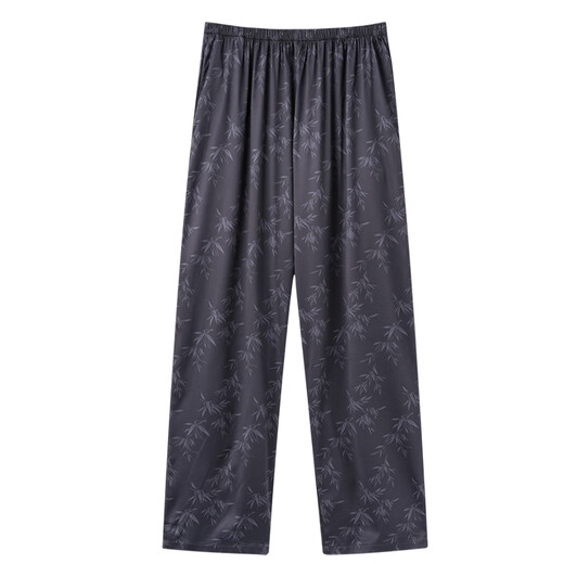 Catman Ice Silk Pyjama Pantalon pour un pantalon mince d'été pour hommes 2025 Un nouveau pantalon à patte droite peut être porté avec un pantalon d'accueil de grande taille lâche 15907 L [100-120jin suggéré [Jin est égal à 0,5 kg]]]