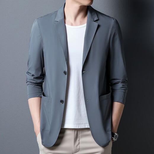 Chang Luzhu [1477 repurchase] Single-weather thin ultra-thin elastic new jacket sunscreen ice silk suit beige 2XL 185 size 160-180Jin [Jin equals 0.5 kg] shot