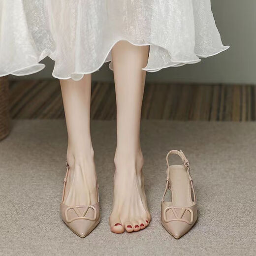 Feiyao 6cm nackt hochheelierte Sandalen für Frauen. Sommerhochzeitsschuhe sind nicht leicht zu müde mit Röcken. High-End- und elegante 38 mit hohem Hubheeled Sandalen nackte 6 cm