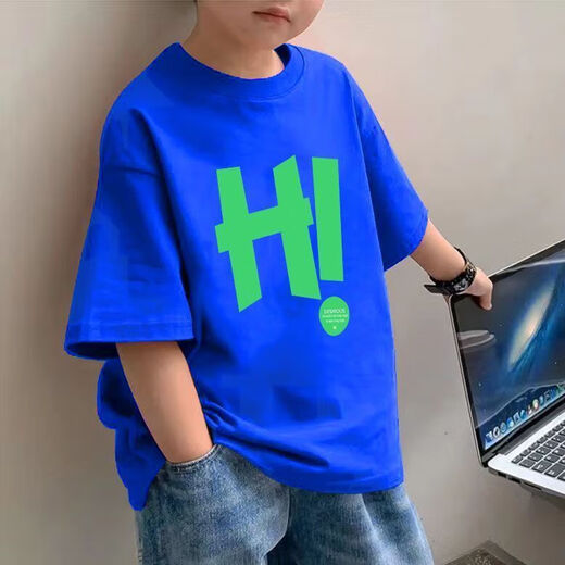 2025 Pure Cotton Cottoned New Summer Boy Foirt для детской красивой и универсальной модной топы-шилирование чистого хлопкового полуотлажного половину-x825-белая [однокурсник] 170 (рекомендуется 100-120Jin [Jin равняется 0,5 кг]))