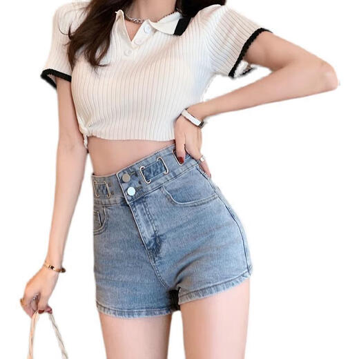 S.SOFEA Estilo coreano Slumming de ancho de mezclilla para mujeres NUEVA CORTULAR CORTULAR CORTULAR Pantalones calientes Azul [Alta calidad] 6195 S