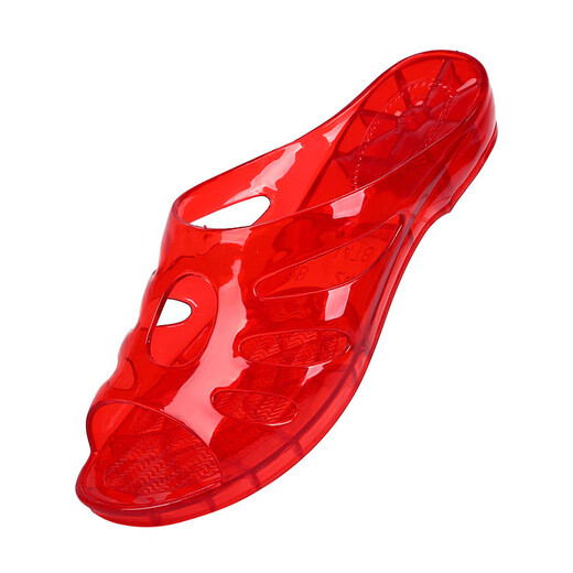 Yunyouli Kristall transparente Sandalen Frauen Plastik Heels Haus bequeme Sommer Badezimmerschuhe 1478 rot 40