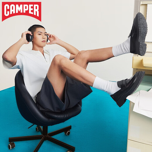 看步（CAMPER）Walden新款男鞋多色复古乐福鞋增高商务通勤户外软底休闲皮鞋 黑色019 42 宽脚/高脚背建议拍偏大一码