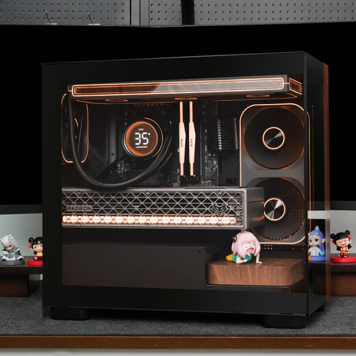 AMD Ryzen R7 7800X3D/RX9070XT graphics card 5080 walnut sea view room designer game live broadcast desktop computer host assembly computer DIY complete machine AIPC configuration 丨 R7 7800X3D/9060XT 16G