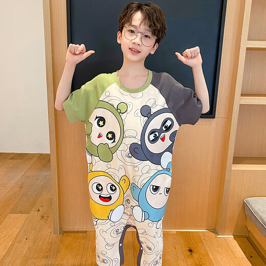 男童睡袋奥特曼儿童睡衣夏季纯棉短袖宝宝连体衣薄款防踢被家居服 JY9928蛋仔派对 110 小童10码身高100-110cm40斤内